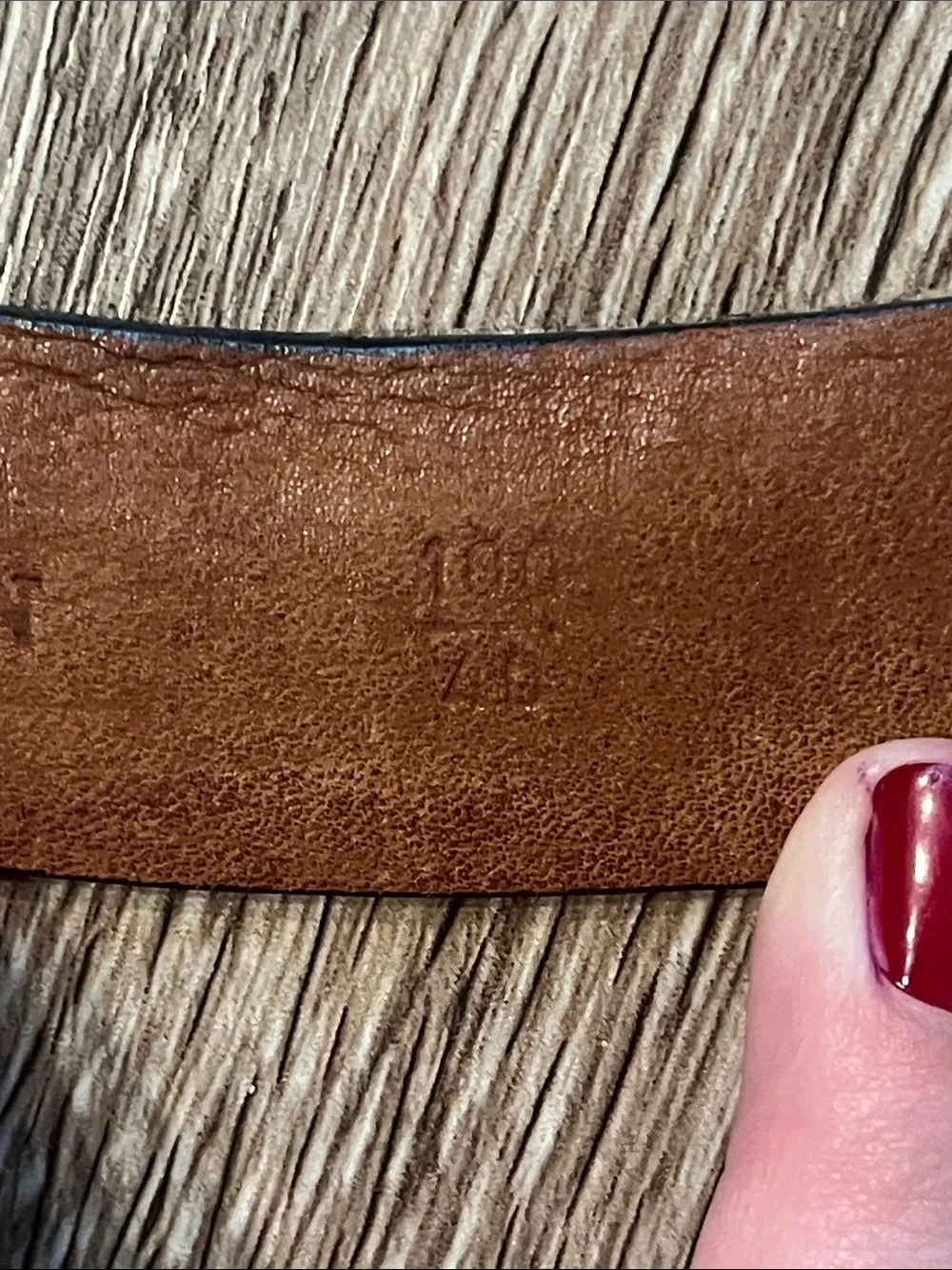Cole Haan Dark Brown Leather Belt with Brass Buckle